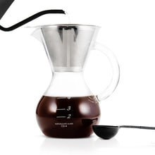 Load image into Gallery viewer, Yama Coffee Drip Pot with Glass Handle and Stainless Cone Filter - 20oz