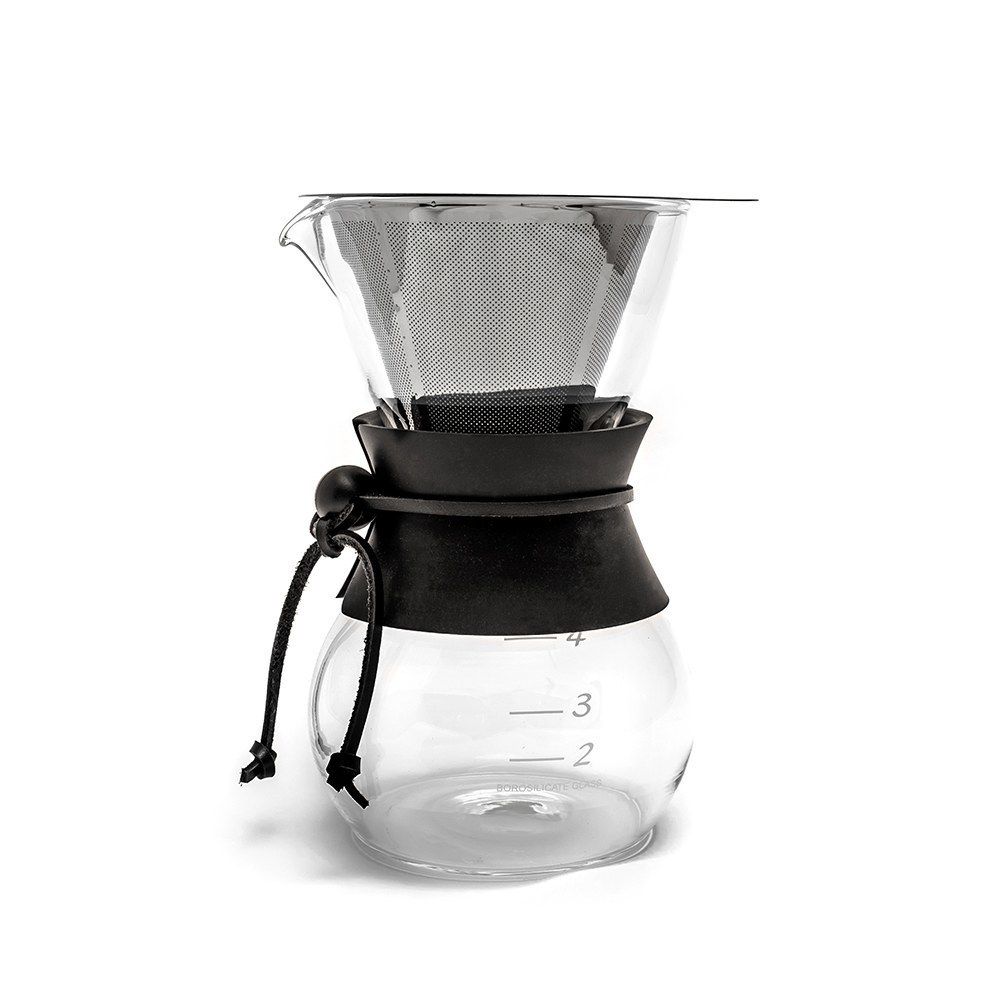 Yama Coffee Drip Pot with Stainless Cone Filter 20oz Yama Glass
