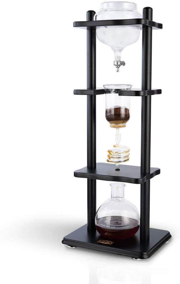 25 Cup Cold Drip Maker Straight Black Wood Frame – Yama Glass