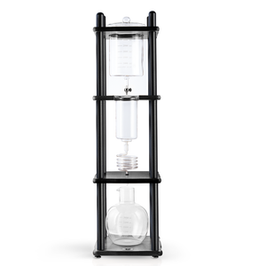 25 Cup Cold Drip Maker Straight Black Wood Frame Yama Glass