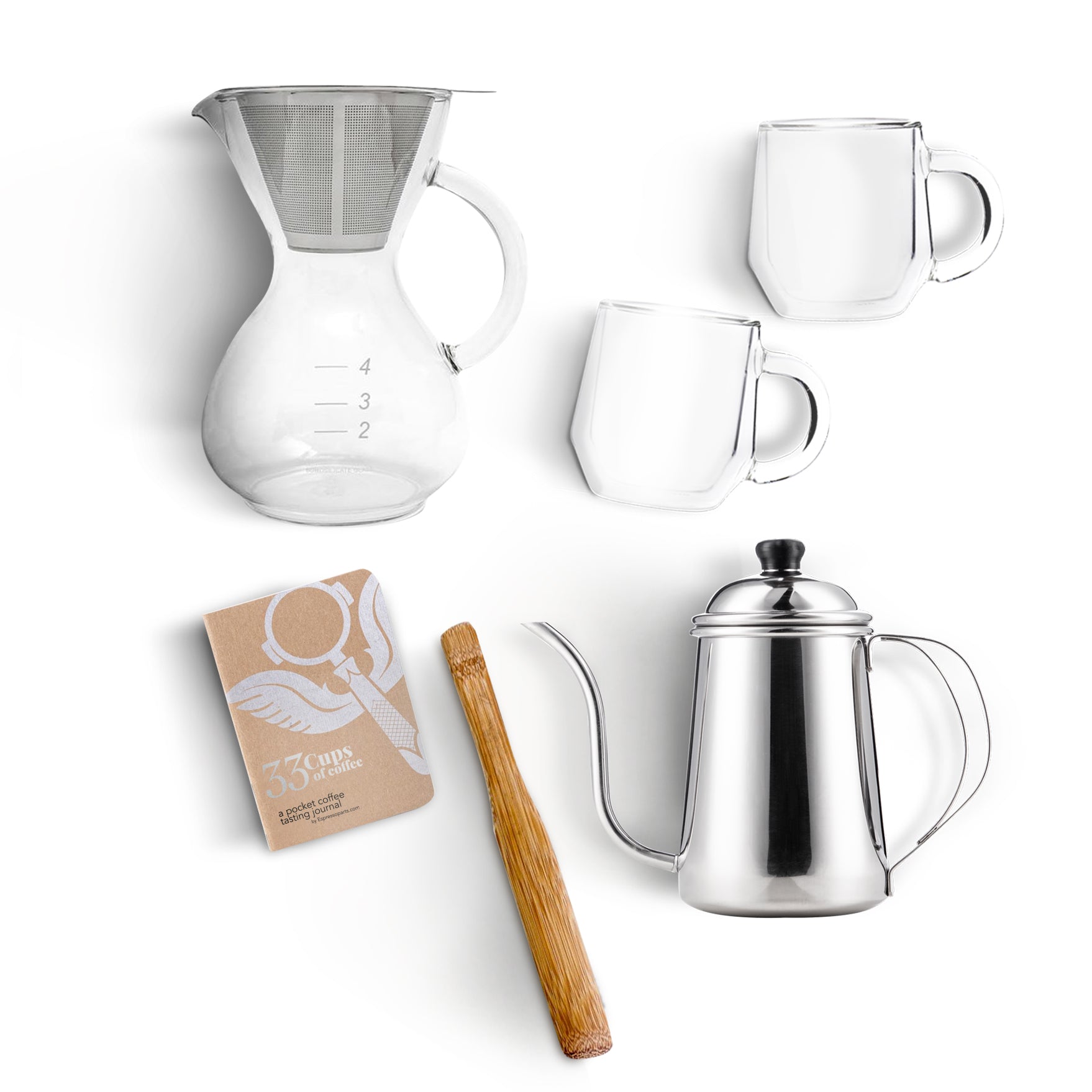 Yama Tea Brewing Kit - 22oz Teapot & Hearth Glass Mugs – Yama Glass