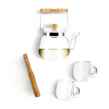 Load image into Gallery viewer, Yama Tea Brewing Kit - 40oz Teapot &amp; Hearth Glass Mugs