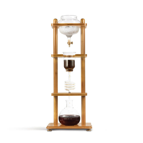 45.28 25 Cups Cold Brew Drip Tower Iced Coffee Maker Wooden Stand