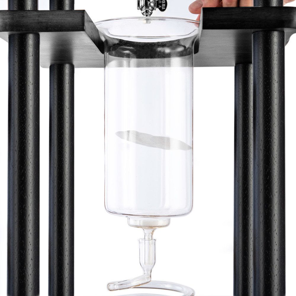 25 Cup Cold Drip Maker Straight Black Wood Frame – Yama Glass