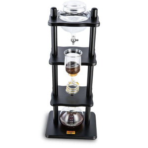 6-8 Cup Cold Drip Maker Straight Black Wood Frame (32oz)
