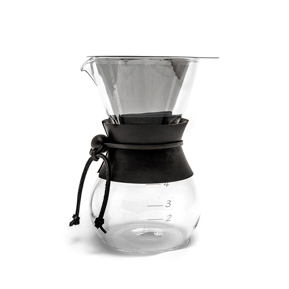 Hand-made Glass Pour Over Coffee Pot Carafe Diamond-shaped Drip