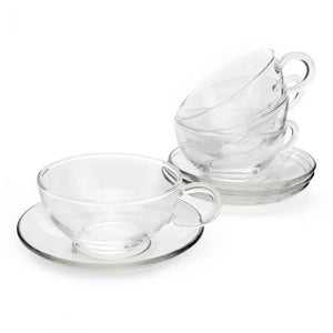 Set of 4 Cups and Saucers (8oz)